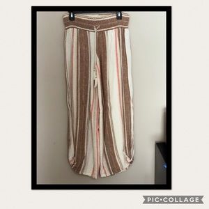 Large Vanilla Star Tie-Bottom Wide Leg Pants